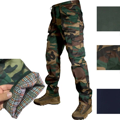 Pantalone Uomo Tasconi Cargo Imbottito Mimetico Verde Militare Caccia Pesca Inve - Immagine 1 di 4
