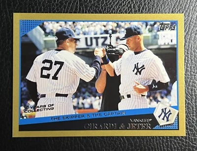 2009 Topps Joe Girardi & Derek Jeter Classic Combos Gold /2009 #UH69 Yankees - Image 1 of 3