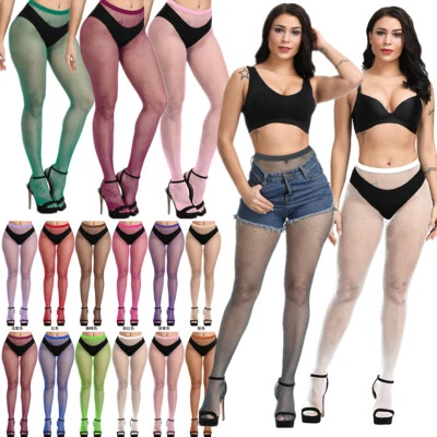 Conjunto de 3 pares de medias pantimedias sexy de red para mujer cintura alta transparente Foto 1 de 4