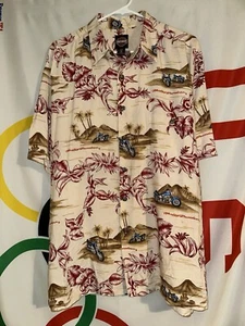 Vintage Tori Richard Harley Davidson Hawaiian Shirt XL Viscose Button Up - Picture 1 of 10