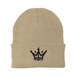 Mafioso Crown Khaki Beanie Alternative Crown Tattoo Streetwear - Picture 1 of 2