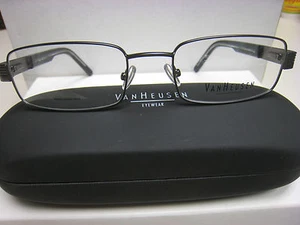 VAN HEUSEN EYEGLASS FRAMES Style  CALEB GUNMETAL   54-19-140  With Generic Case - Picture 1 of 4