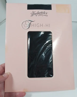 Vintage NIP  Fredericks Of Hollywood Black fish net Medium Thigh High  Stocking - Image 1 of 4