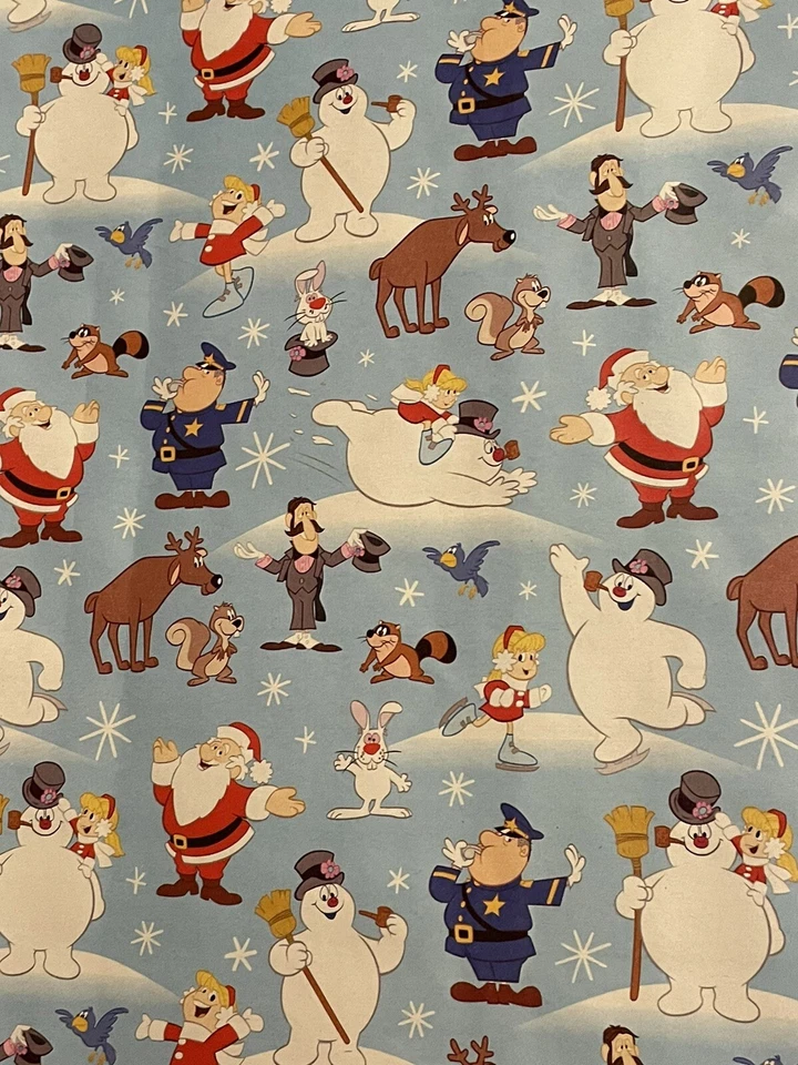 PLUS MARK LLC Frosty The Snowman Christmas Karen Gift Wrapping Paper 2 Yard FOLDED Decoupage