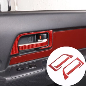 4Pcs Red Carbon Fiber Front Door Handle Panel Trim For Toyota FJ Cruiser 2007-14 - Picture 1 of 11