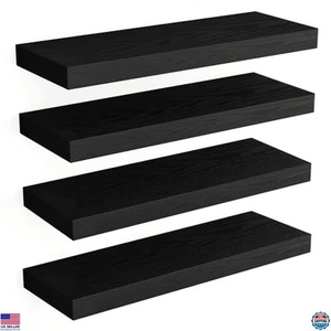 Rustic Floating Wall Shelves Set of 4, 15.8 Inch for Bathroom, Living Room, - Picture 1 of 6