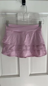 Athleta Girl Swing Skort Skirt Tiered Size Med 8/10 Pink Pockets Tennis - Picture 1 of 10