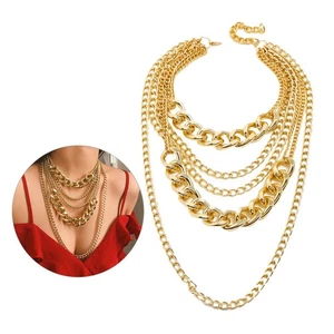  2STMehrschichtigeHalskettePunkStil - Picture 1 of 12