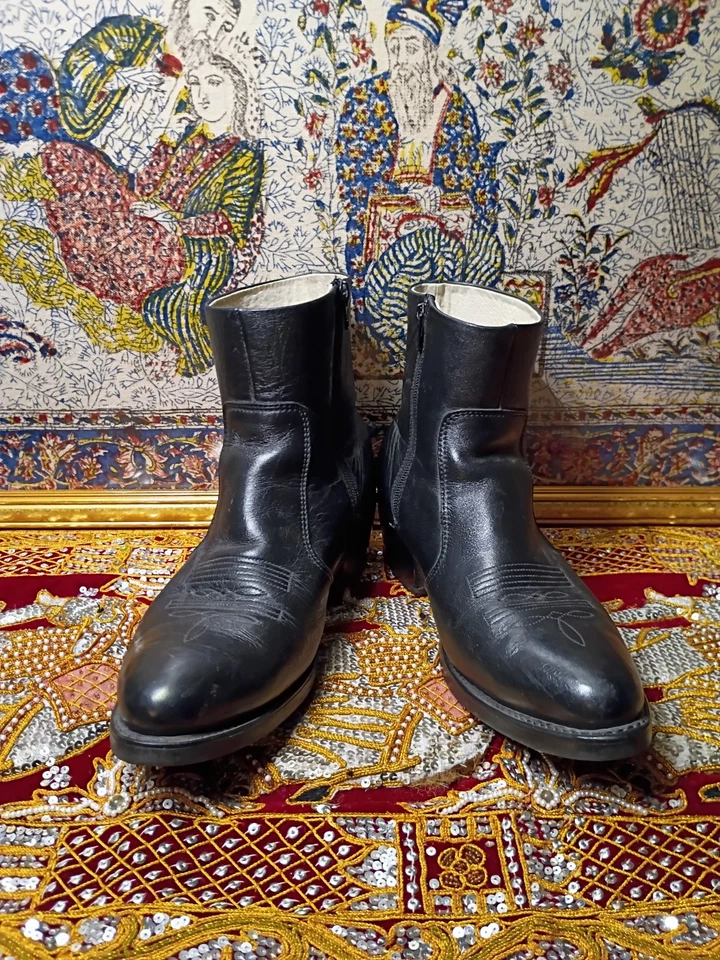 Botas Durango 9 EE TR820 de cuero negras con cremallera lateral para hombre botas occidentales cortas anchas Foto 1 de 4