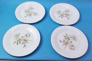 Juego (4) PLATOS DE CENA Royal Doulton YORKSHIRE ROSE H5050 Bone China 10 1/2" 1977 - Imagen 1 de 8