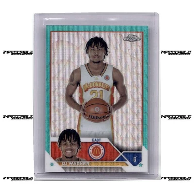2023 Topps Chrome McDonald's A/A - Aqua #59 DJ Wagner Rookie /199 - Image 1 of 2