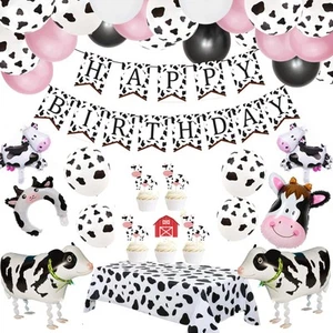 Cow Theme Party Decorations 63pcs Arch Garland Kit with , Happy Birthday Bann... - Picture 1 of 5