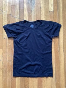 Athleta Girls Size Small (7) Solid Black Short-Sleeve T-Shirt,Nylon Blend - Picture 1 of 2
