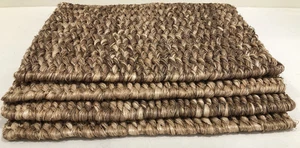 Set of 4 Natural Straw Wicker Woven Square Placemats Braided Jute 20" X 13.5" - Picture 1 of 5