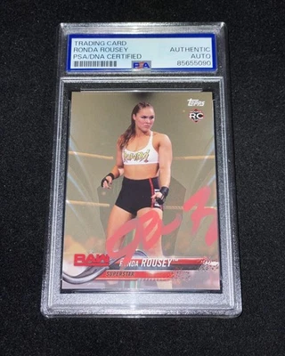 Ronda Rousey Signed 2018 Topps WWE Then Now Forever Card PSA Slabbed Wrestling - Image 1 of 2