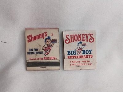 2 Vintage Shoney's Big Boy Hamburger Restaurant Advertising Matchbook - Image 1 of 4