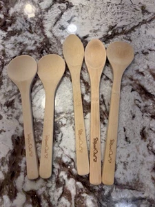 EUC Set of 5 Pampered Chef Bamboo Wood Cooking Spoons - Picture 1 of 4