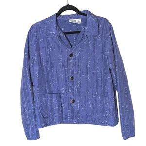 Chaqueta de Colección Chico's 100% Seda Para Mujer Talla 1 Púrpura Tranquila Lujo Artística Boho - Imagen 1 de 8