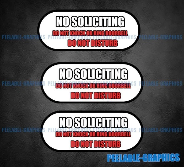Calcomanía autoadhesiva con anillo de no golpear señal sin solicitud (paquete de 3) 5" Foto 1 de 1