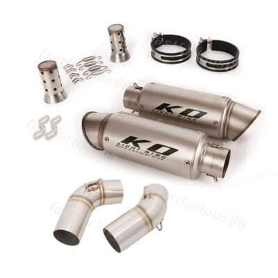 51mm For Ducati Monster 696 796 1100 Mid Exhaust Link Pipe Mufflers Left Right - Image 1 of 4