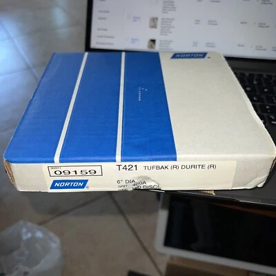 New Genuine NORTON 662611 09159 T421 TUFBAK DURITE 6 INCH GRIT 400A 100 DISCS  - Image 1 of 4