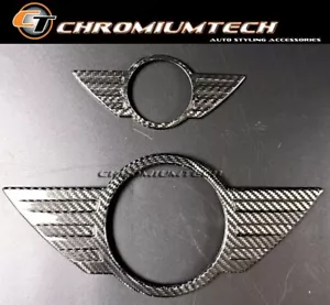 MINI Cooper R60 Countryman R61 Paceman Gloss Dry Carbon Fibre Badge Covers 1Pair - Picture 1 of 3