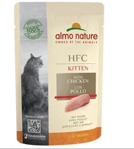 Almo Nature HFC Cat Kitten Wet Food Chicken 24 x 55g Pouches BB:18/02/25 - Picture 1 of 2