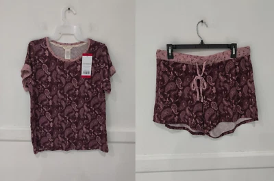 NWoT Lucky Brand Womens 2 Piece Drawstring Pajama Set Burgundy Size M $85 FFF005 - Image 1 of 4