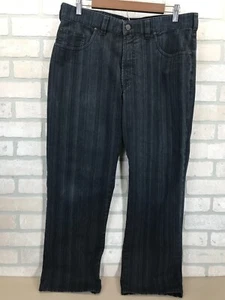 Gardeur Grosse German Jeans Mens 52 ~ 34x28 Straight Stretch Blue Gray Striped - Picture 1 of 14