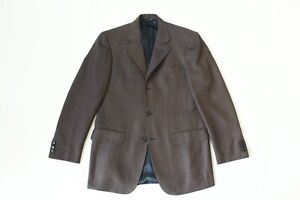 Isaia Brown/Shimmering Gold Herringbone 3 Button 2 Vent Sport Coat Sz 38