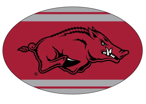 ARKANSAS OVAL STRIPED MAGNET-ARKANSAS RAZORBACKS CAR MAGNET-NEW FOR 2016! Cover