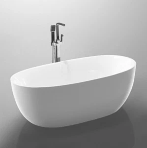 Lorenzo Arcylic Seamless Lip Egg Shape Freestanding Bath - 14/15/1700mm Sizes - Picture 1 of 5