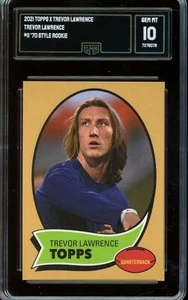 2021 Topps x Trevor Lawrence #11 ~ 1970 Style ROOKIE Trevor Lawrence  GMA 10 GEM - Picture 1 of 2