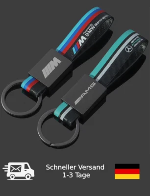 HADALUXE BMW M & AMG Schlüsselanhänger Kunstleder & Carbon – Motorsport & Petronas Design
