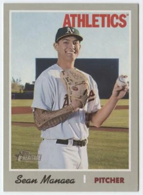 2019 Topps Heritage #408 Sean Manaea NM-MT SP Athletics  - Image 1 of 2