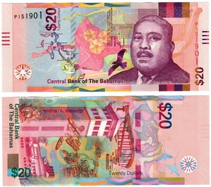 2018 Bahamas Banknote 20 Dollar P80 UNC - Picture 1 of 1