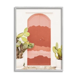 Contemporary Desert Doorway Cactus Giclee Framed Wall Art, Design by Leah Str... - Picture 1 of 8