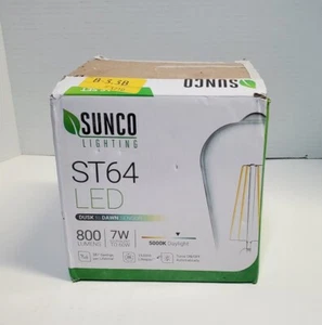 Sunco Lighting 4 Pk Vintage LED Edison Bulbs, 60W Equivalent 8.5W, 800LM, ST64 - Picture 1 of 1