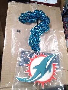 Miami Dolphins 3D Foam Logo Fan  34 Inches Teal Big Chain With Huge Logo 
