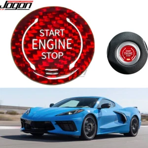 For Chevy Corvette C8 Z51 Z06 2020 2021-23 Carbon Engine Start Button Covers Red - Picture 1 of 9