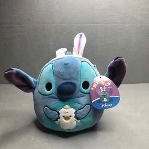 Squishmallow 2024 NWT Kellytoy Plush Disney Stitch with Bunny Ears 8" - Picture 1 of 7