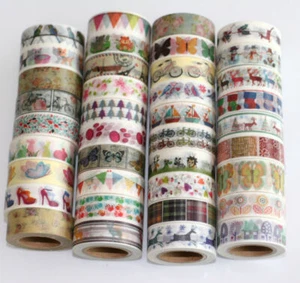 Washi Tape colourful 10 m Roll Decorative Sticky Paper Masking Tape Adhesive - Picture 1 of 39