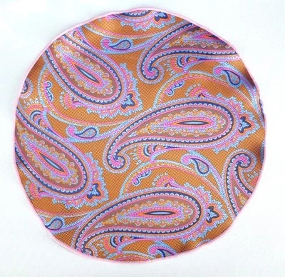 Lord R Colton Masterworks Pocket Round Lerici Orange Glow Silk - $75 Retail New - Image 1 of 2