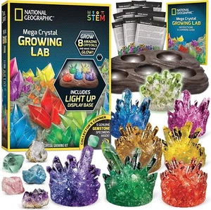 Mega Crystal Growing Kit for Kids- Grow 8 Crystals with L... - Picture 1 of 8