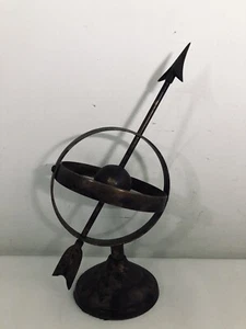 9" tall Armillary Sphere GATCO Brass Metal Home Decor 15 oz Arrow - Picture 1 of 9