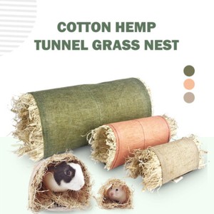 Rabbit Hideaway Toy Animal Grass Straw Bunny Tunnel Toy Breathable Guinea PigLN