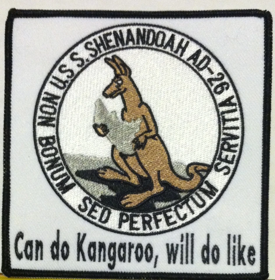 USS SHENANDOAH AD-26 CAN DO KANGAROO WILL DO LIKE Patch Hook Adhesive Fastener - Image 1 of 1