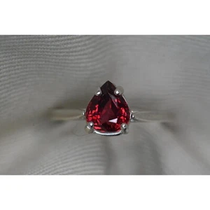 Certified Rhodolite Garnet Ring 1.82 Carat Sterling Silver Solitaire Real G74 - Picture 1 of 5