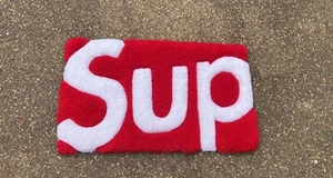 Supreme SUP Box Logo Custom Hand Tufted Rug High Pile Shag Carpet Area 36”x20” - Picture 1 of 7