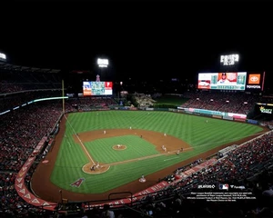 Angel Stadium Los Angeles Angels Unsigned Nighttime General View Photo - Picture 1 of 1